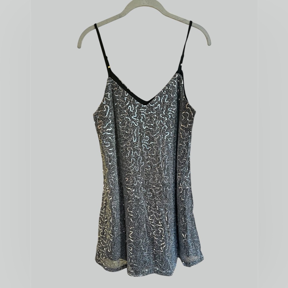 ANDREE BY UNIT Black and Silver Sequin Mini Dress